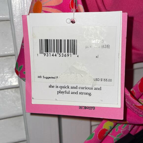 Kate Spade New York Women's Knot-Front Halter One-Piece Swimsuit pink XL - Picture 9 of 9